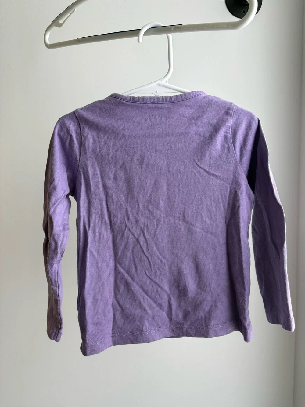Mini Boden Lavender Long-Sleeve Tee with Bunny Popcorn Applique, Girla